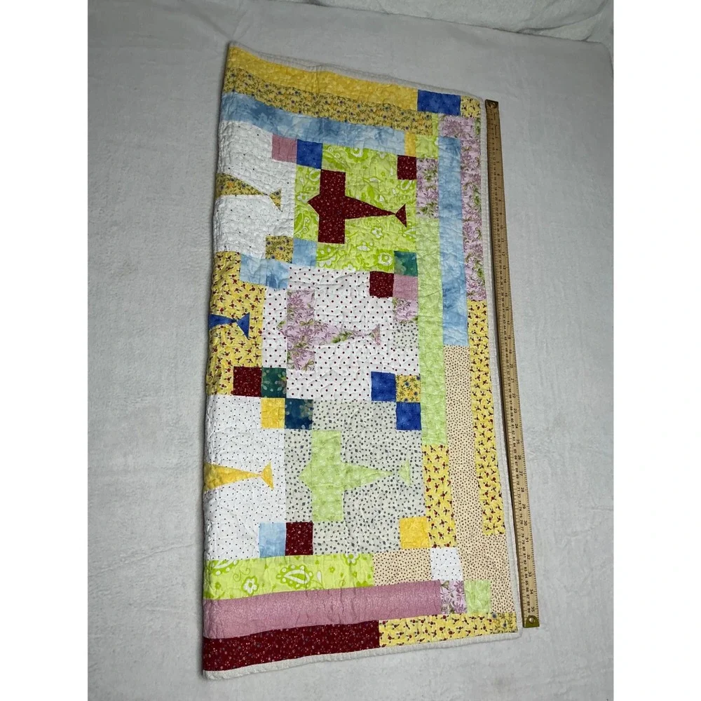Handmade Airplane Quilt Baby‎ Toddler Throw Blanket Multi Color Patchwork